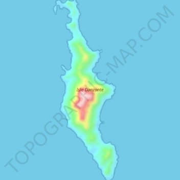 Mappa topografica Isla Danzante, altitudine, rilievo