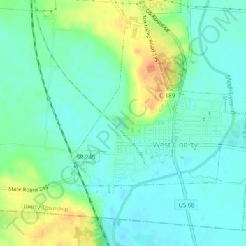 Mappa topografica Dodge Park, altitudine, rilievo