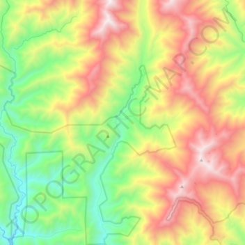 Mappa topografica Shasta-Trinity National Forest, altitudine, rilievo