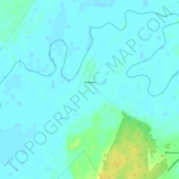 Mappa topografica Осеева, altitudine, rilievo