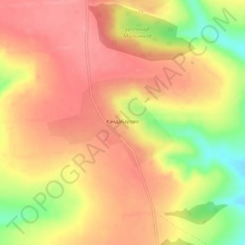 Mappa topografica Кандабарово, altitudine, rilievo