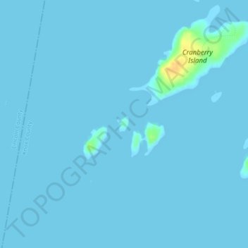 Mappa topografica Cedar Island, altitudine, rilievo