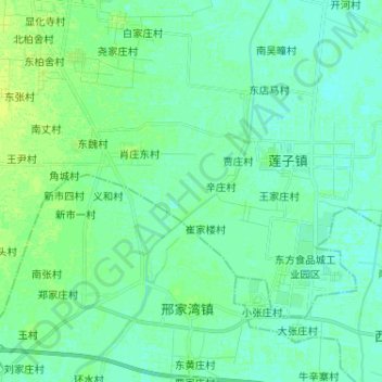 Mappa topografica 北澧河, altitudine, rilievo