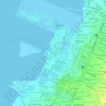 Mappa topografica Acacia Hotel, altitudine, rilievo