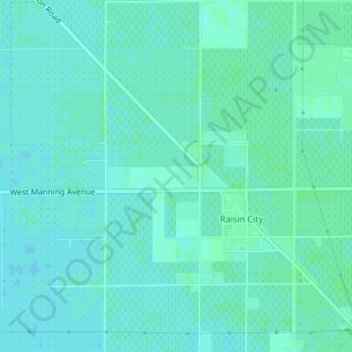 Mappa topografica Raisin City, altitudine, rilievo