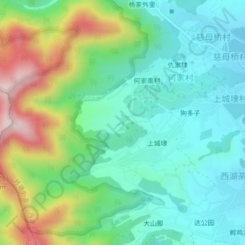 Mappa topografica 光明寺水库, altitudine, rilievo