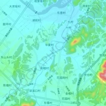 Mappa topografica 长台溪, altitudine, rilievo