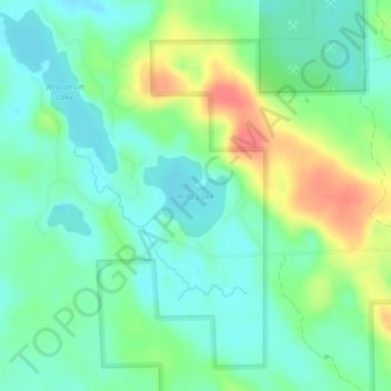 Mappa topografica Hilts Lake, altitudine, rilievo