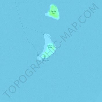 Mappa topografica Saluag Island, altitudine, rilievo