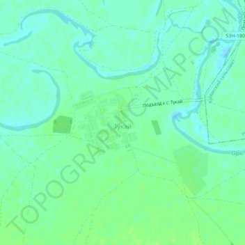 Mappa topografica Тукай, altitudine, rilievo