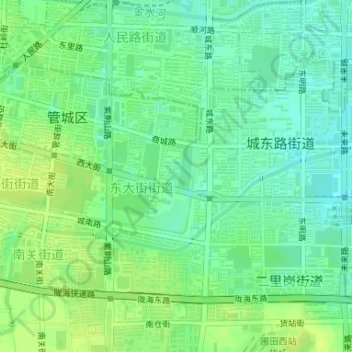 Mappa topografica 郑州文庙, altitudine, rilievo