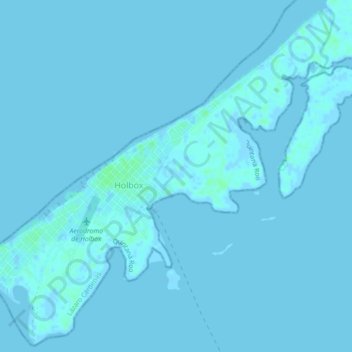 Mappa topografica Isla Holbox, altitudine, rilievo