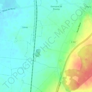 Mappa topografica Château de Villars, altitudine, rilievo