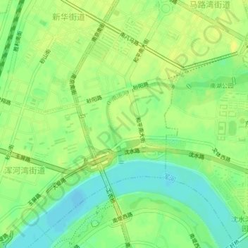 Mappa topografica 南运河, altitudine, rilievo