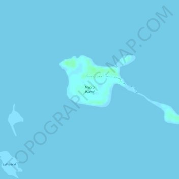 Mappa topografica Meara Island, altitudine, rilievo