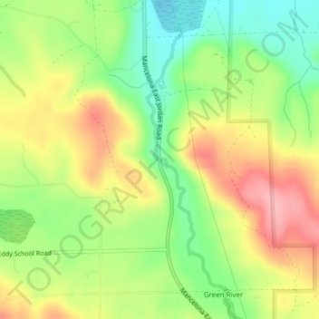 Mappa topografica Green River, altitudine, rilievo