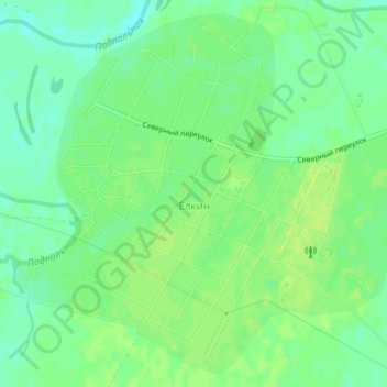 Mappa topografica Ёлкин, altitudine, rilievo