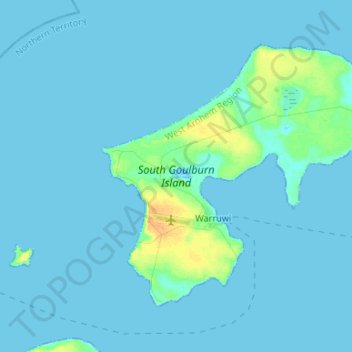 Mappa topografica South Goulburn Island, altitudine, rilievo
