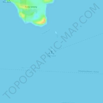 Mappa topografica Raffles Lighthouse, altitudine, rilievo