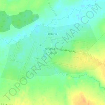 Mappa topografica Ковакса, altitudine, rilievo