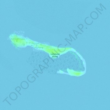 Mappa topografica Laminusa Island, altitudine, rilievo