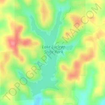Mappa topografica Lake Lurleen, altitudine, rilievo