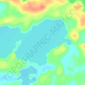 Mappa topografica Beauty Lake, altitudine, rilievo