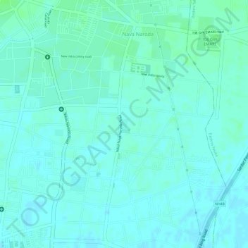 Mappa topografica Madhuvan Green Party Plot ,Nikol, altitudine, rilievo