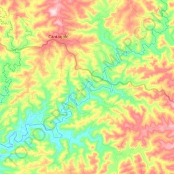 Mappa topografica Rio Cavernoso, altitudine, rilievo