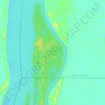 Mappa topografica McDonald Island, altitudine, rilievo