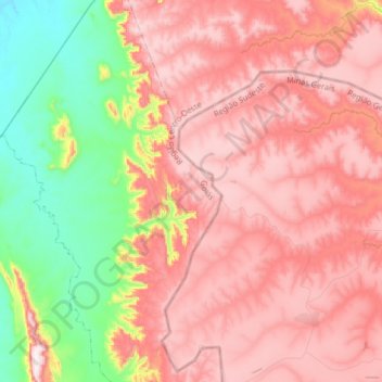Mappa topografica Serra Geral, altitudine, rilievo