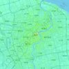 Mappa topografica 上海市, altitudine, rilievo
