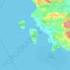 Mappa topografica Isola di Sant'Antioco, altitudine, rilievo