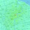 Mappa topografica 上海市, altitudine, rilievo