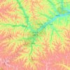 Mappa topografica 延安市, altitudine, rilievo