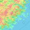Mappa topografica 莆田市, altitudine, rilievo