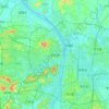 Mappa topografica 长沙市, altitudine, rilievo