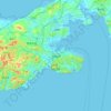 Mappa topografica 大连市, altitudine, rilievo