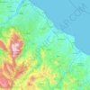 Mappa topografica Chieti, mappa di rilievo, mappa dell'altitudine