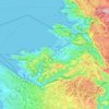 Mappa topografica Capodistria, mappa di rilievo, mappa dell'altitudine