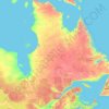 Mappa topografica Québec, altitudine, rilievo