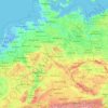 Mappa topografica Deutschland, altitudine, rilievo