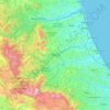 Mappa topografica Teramo, mappa di rilievo, mappa dell'altitudine
