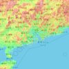 Mappa topografica 广东省, altitudine, rilievo