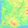 Mappa topografica Beja, altitudine, rilievo