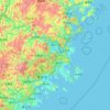 Mappa topografica 福州市, altitudine, rilievo