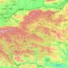 Mappa topografica 商洛市, altitudine, rilievo