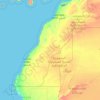 Mappa topografica Sahara Occidentale, altitudine, rilievo