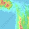 Mappa topografica Pandan, mappa di rilievo, mappa dell'altitudine