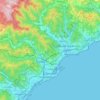 Mappa topografica Savona, mappa di rilievo, mappa dell'altitudine